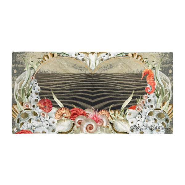 Serviette 30x60 PM2.5 SABLE MARINE LOVE - Couleurs Lagon