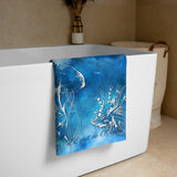 Serviette 30x60 PM3.1 MARBRE MARINE MEDUSE - Couleurs Lagon