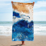 Serviette 30x60 PM3.2 MARBRE MARINE DRAGON FISH - Couleurs Lagon