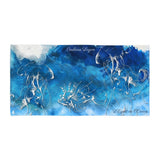 Serviette 30x60 PM3.4 MARBRE MARINE BLEU - Couleurs Lagon