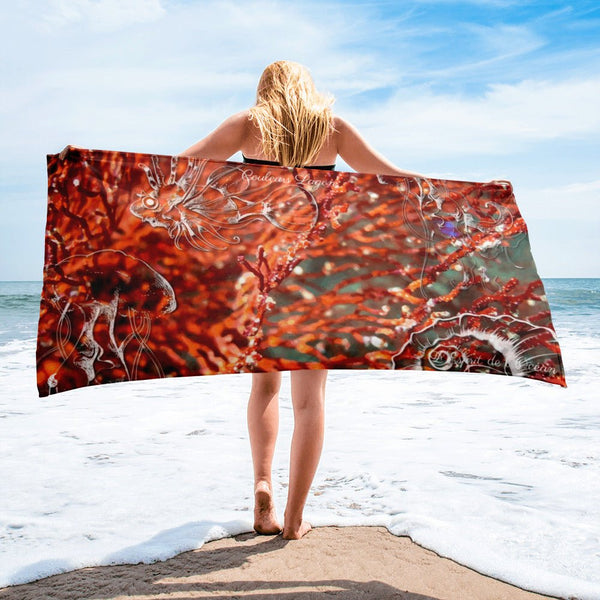 Serviette 30x60 PM4.2 RED CORAL 2 - Couleurs Lagon