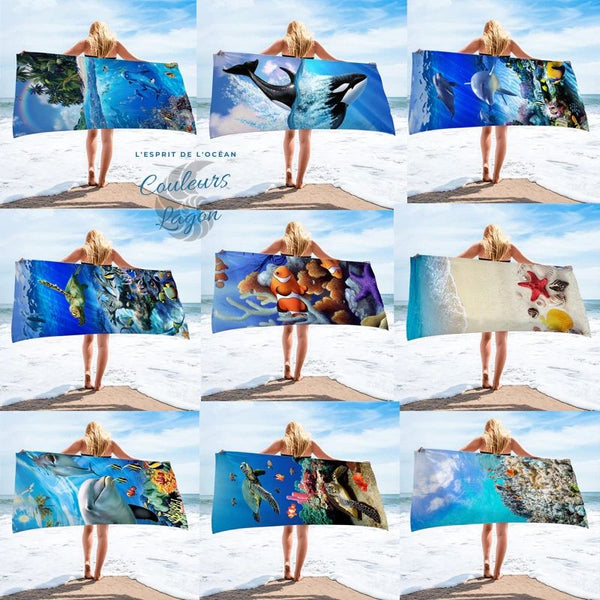 Serviette de bain microfibres Couleurs Lagon - Couleurs Lagon