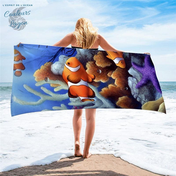 Serviette de bain microfibres Couleurs Lagon - Couleurs Lagon