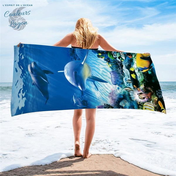 Serviette de bain microfibres Couleurs Lagon - Couleurs Lagon