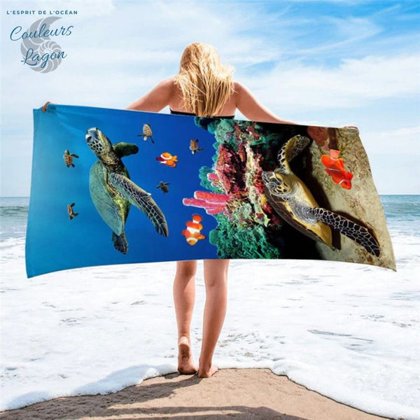 Serviette de bain microfibres Couleurs Lagon - Couleurs Lagon