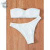 Sexy Bikini 2 pièces Bandeau O Brodé Ajouré et Bas Tangua - Couleurs Lagon