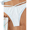 Sexy Bikini 2 pièces Bandeau Push-Up Brodé Ajouré Bas Tangua - Couleurs Lagon