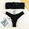 Sexy Bikini 2 pièces Brodé Ajouré à Volant Bas Tangua - Couleurs Lagon