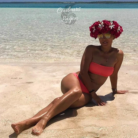 Sexy Bikini deux pièces Micro Bandeau Culotte Taille Haute Tangua Brésilien - Couleurs Lagon