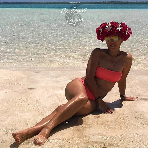 Sexy Bikini deux pièces Micro Bandeau Culotte Taille Haute Tangua Brésilien - Couleurs Lagon