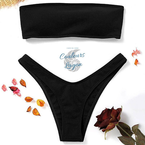 Sexy Bikini deux pièces Micro Bandeau Culotte Taille Haute Tangua Brésilien - Couleurs Lagon