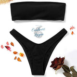 Sexy Bikini deux pièces Micro Bandeau Culotte Taille Haute Tangua Brésilien - Couleurs Lagon