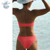 Sexy Bikini deux pièces Micro Bandeau Culotte Taille Haute Tangua Brésilien - Couleurs Lagon