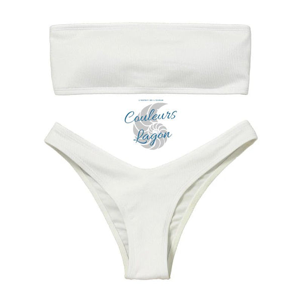 Sexy Bikini deux pièces Micro Bandeau Culotte Taille Haute Tangua Brésilien - Couleurs Lagon