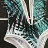 Sexy Monokini Push Up Dos nu Vert Tropical V-RUSH - Couleurs Lagon