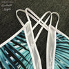 Sexy Monokini Push Up Dos nu Vert Tropical V-RUSH - Couleurs Lagon
