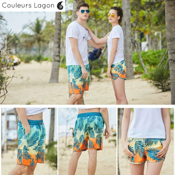 Short bain femme tropical séchage rapide tailles S M L XL — Couleurs Lagon