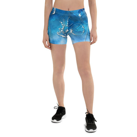 Shorts Femme AllSportAqua TIE DYE BLEU DRAGONFISH MEDUSES - Couleurs Lagon