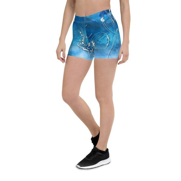 Shorts Femme AllSportAqua TIE DYE BLEU DRAGONFISH MEDUSES - Couleurs Lagon