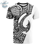 T-shirt Art Polynésie Harajuku Streetwear Unisexe Manche Courte - Couleurs Lagon