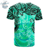 T-shirt Art Polynésie Harajuku Streetwear Unisexe Manche Courte - Couleurs Lagon