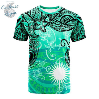 T-shirt Art Polynésie Harajuku Streetwear Unisexe Manche Courte - Couleurs Lagon