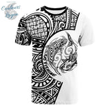 T-shirt Art Polynésie Harajuku Streetwear Unisexe Manche Courte - Couleurs Lagon