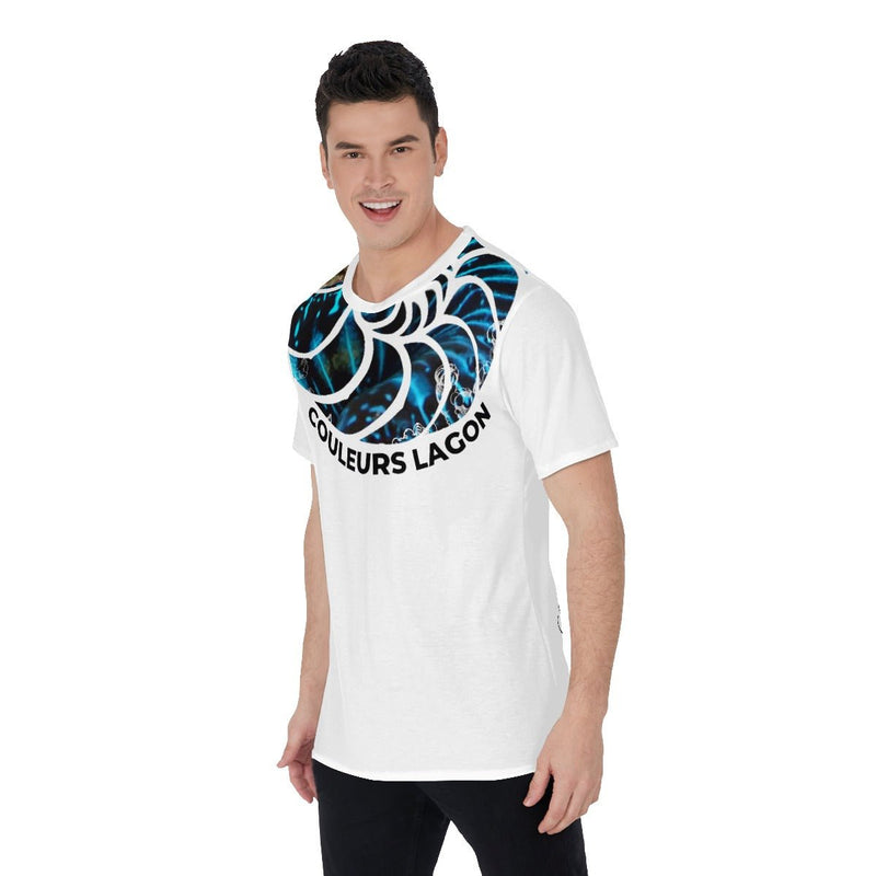 T-Shirt Homme Col Rond Nautile Bleu Bénitier - Couleurs Lagon