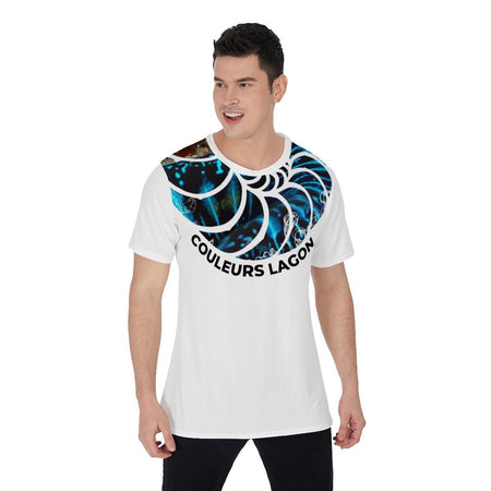 T-Shirt Homme Col Rond Nautile Bleu Bénitier - Couleurs Lagon