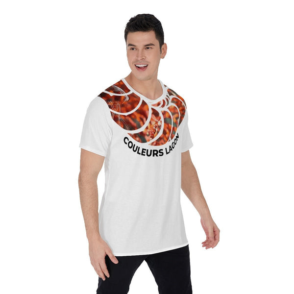 T-Shirt Homme Col Rond Nautile Rouge Corail - Couleurs Lagon