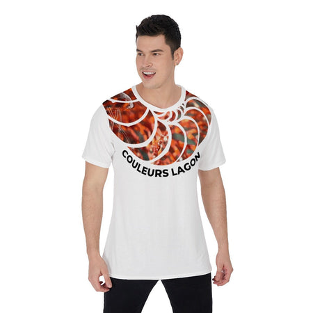 T-Shirt Homme Col Rond Nautile Rouge Corail - Couleurs Lagon