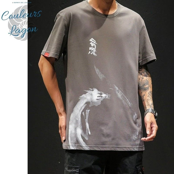 T-shirt Homme Esprit du Dragon - DRAGON SPIRIT - Couleurs Lagon