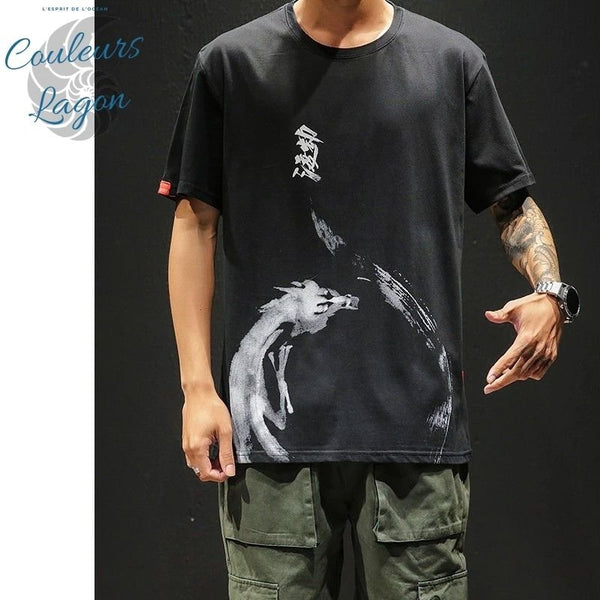 T-shirt Homme Esprit du Dragon - DRAGON SPIRIT - Couleurs Lagon
