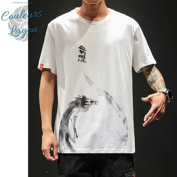 T-shirt Homme Esprit du Dragon - DRAGON SPIRIT - Couleurs Lagon