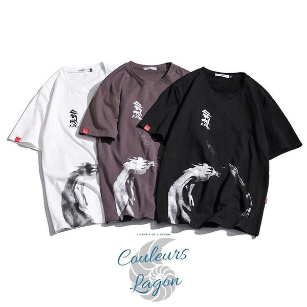 T-shirt Homme Esprit du Dragon - DRAGON SPIRIT - Couleurs Lagon