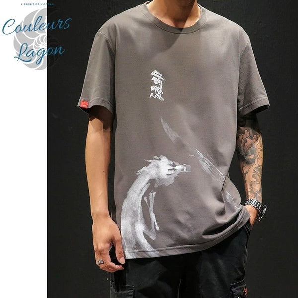 T-shirt Homme Esprit du Dragon - DRAGON SPIRIT - Couleurs Lagon