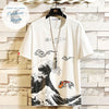 T-shirt Homme Grande Vague KANAGAWA - Couleurs Lagon - blanc