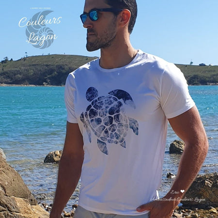 T-shirt Homme Tortue Océan - Couleurs Lagon