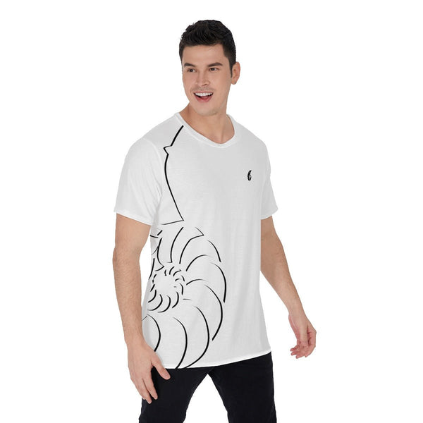 T-Shirt Hommes Grandes Tailles Blanc Nautile 2 - Couleurs Lagon