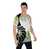 T-Shirt Hommes Grandes Tailles Floral Hibiscus - Couleurs Lagon