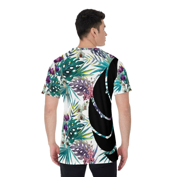 T-Shirt Hommes Grandes Tailles Floral Palmier - Couleurs Lagon