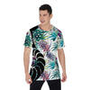 T-Shirt Hommes Grandes Tailles Floral Palmier - Couleurs Lagon