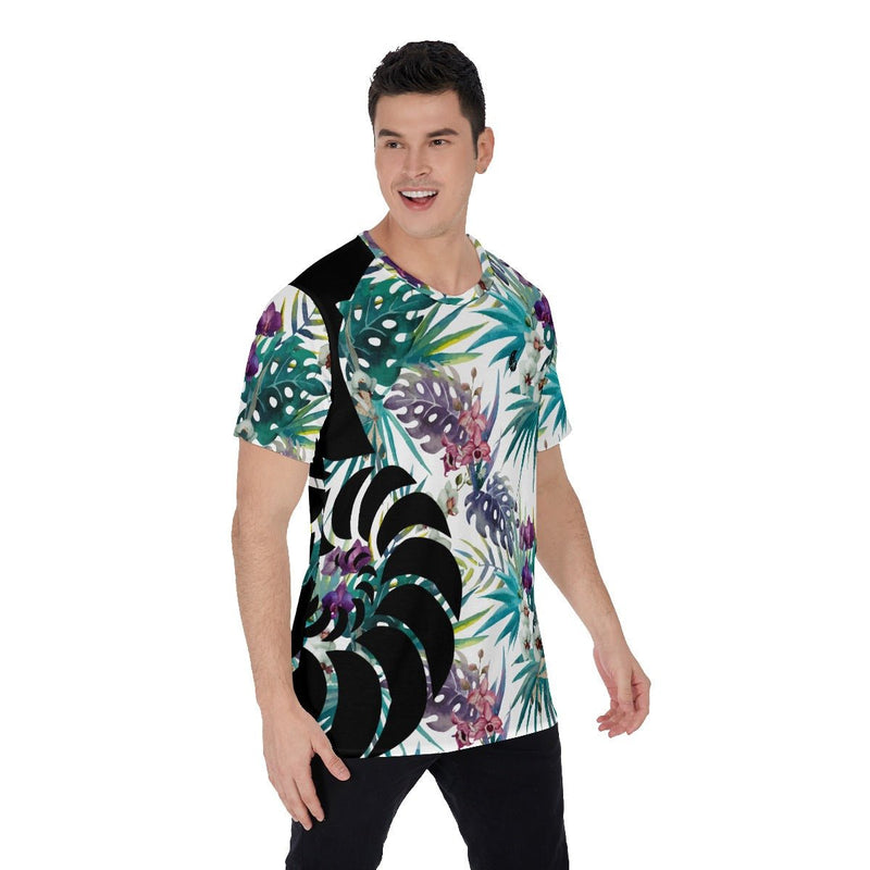 T-Shirt Hommes Grandes Tailles Floral Palmier - Couleurs Lagon