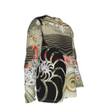 T-Shirt Hommes Grandes Tailles Manches Longues Sable et Coquillages - Couleurs Lagon