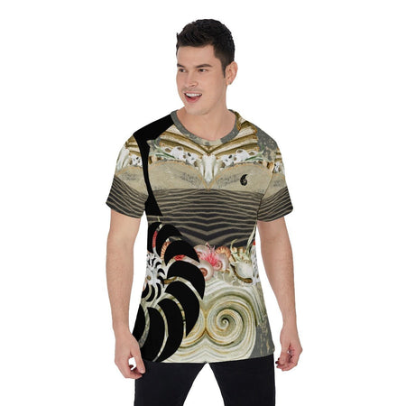 T-Shirt Hommes Grandes Tailles Sable et Coquillages - Couleurs Lagon