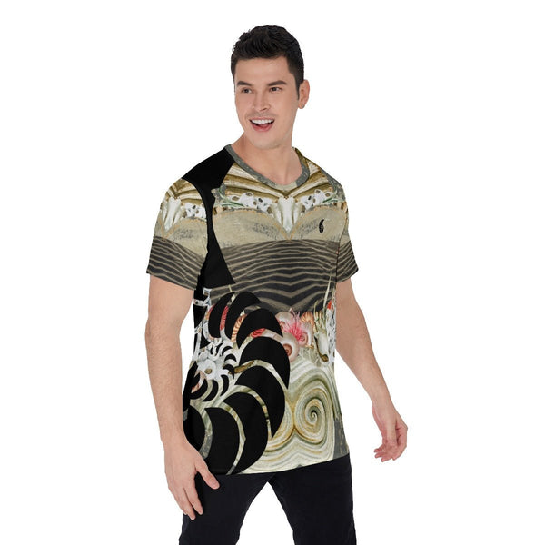T-Shirt Hommes Grandes Tailles Sable et Coquillages - Couleurs Lagon