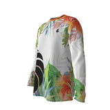 T-Shirt Hommes Manches Longues Grandes Tailles Floral Hibiscus - Couleurs Lagon