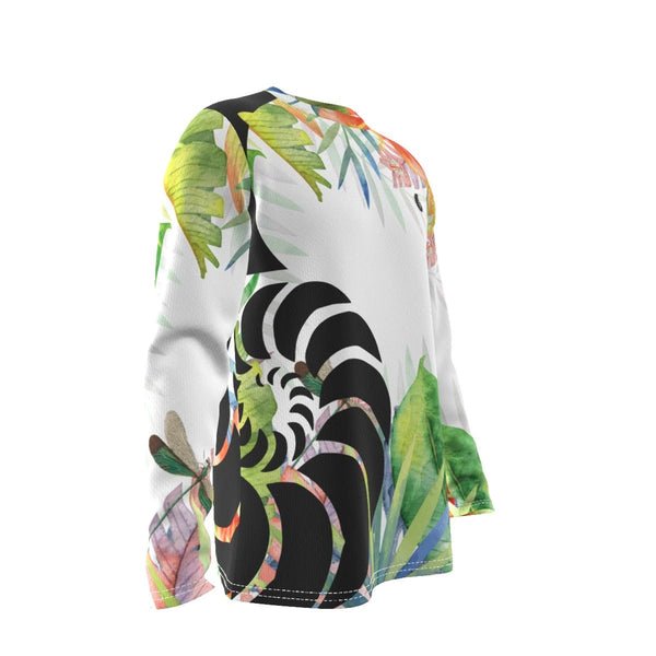T-Shirt Hommes Manches Longues Grandes Tailles Floral Hibiscus - Couleurs Lagon