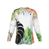 T-Shirt Hommes Manches Longues Grandes Tailles Floral Hibiscus - Couleurs Lagon