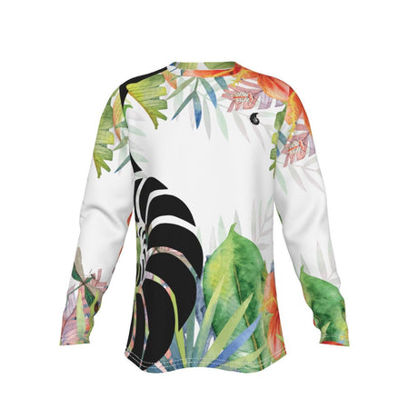 T-Shirt Hommes Manches Longues Grandes Tailles Floral Hibiscus - Couleurs Lagon